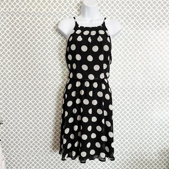 FRANCESCA’S | MI AMI Polka Dot Halter Dress – Black/White – Size L – NWT! - Picture 3 of 9